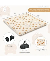 Slickblue Foldable Futon Mattress with Washable Cover and Carry Bag for Camping