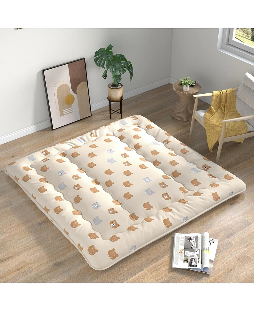 Slickblue Foldable Futon Mattress with Washable Cover and Carry Bag for Camping