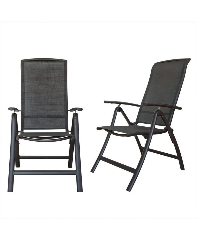 Simplie Fun Outdoor Reclining Patio Chairs, Set of 2