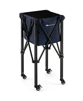 Slickblue Lightweight Foldable Tennis Ball Teaching Cart with Wheels and Removable Bag