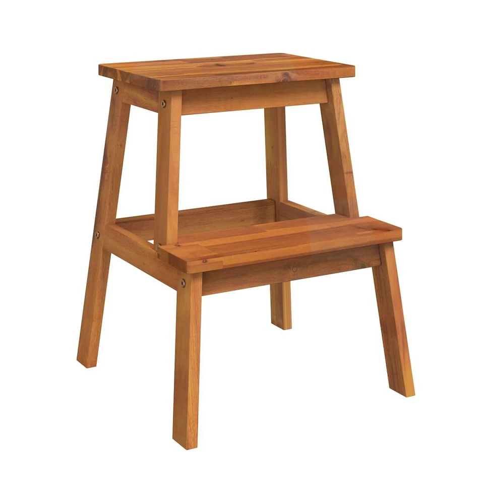 vidaXL 2 Step Stool 15.7"x15"x19.7" Solid Wood Acacia