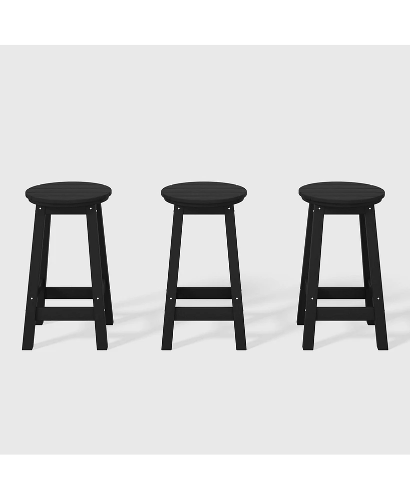 WestinTrends 24" Hdpe Outdoor Patio Round Counter Height Stool Set of 3