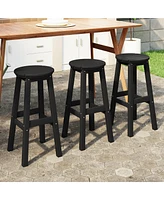 WestinTrends 29" Hdpe Outdoor Patio Round Bar Stool Set of 3