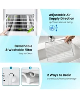 Vebreda 8000 Btu Portable Air Conditioner Cools 250 Sq.Ft with Timer
