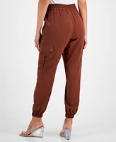 I.n.c. International Concepts Women's Solid Pull-On Cargo Jogger Pants, Created for Macy's