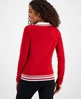 Nautica Jeans Women's Johnny Collar Long-Sleeve Sweater