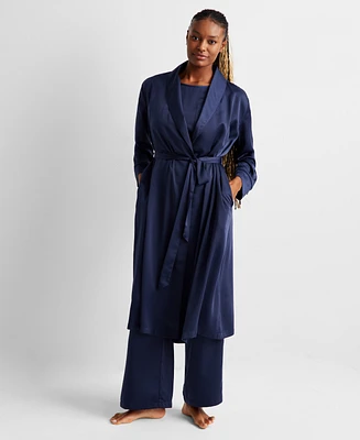 State of Day Women's Belted Shawl-Collar Crepe de Chine Robe, Created for Macy's