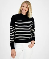 Nautica Jeans Women's Striped Mock-Neck Sweater