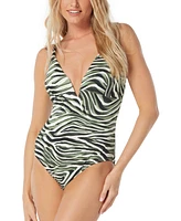 Coco Reef Women's Astra Printed Plunge One-Piece Swimsuit