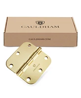 12-Count 3.5" Interior Door Hinges - Brass - Cauldham