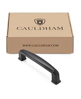 Cauldham Solid Matte Black Bar Cabinet Handles 3.75" Hole Centers 10 Pk