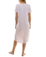 Roudelain Women's Short-Sleeve V-Neck Sleep Dress