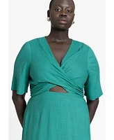 Eloquii Plus Tie Front Relaxed Maxi Dress