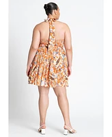 Eloquii Plus Size Halter Flare Mini Dress