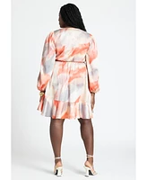 Eloquii Plus Size Ruffle Hem Wrap Dress