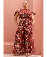 Eloquii Plus Wide Leg Printed Pant