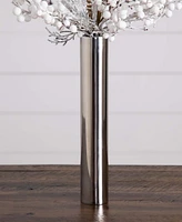 Nearly Natural 30in. Artificial Flocked Berry Arrangement in Cylinder Chrome Vase