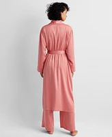 State of Day Women's Belted Shawl-Collar Crepe de Chine Robe, Created for Macy's