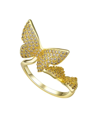 Unwritten Cubic Zirconia Butterfly Bypass Ring