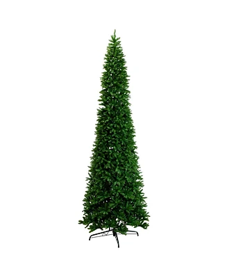 Nearly Natural 14ft. Artificial Slim Green Mountain Pine Christmas Tree with 1600 Warm White Led Lights and 4660 Branches