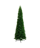 Nearly Natural 14ft. Artificial Slim Green Mountain Pine Christmas Tree with 1600 Warm White Led Lights and 4660 Branches