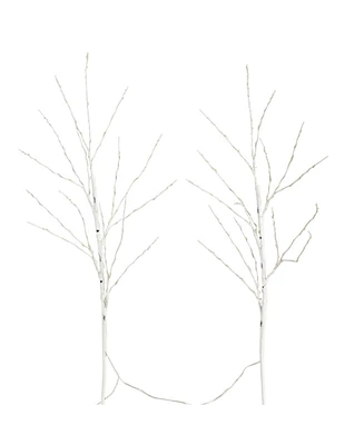 Nearly Natural 36in. Pre-Lit Artificial White Birch Branches with 150 Warm White Led Lights - Set of 2