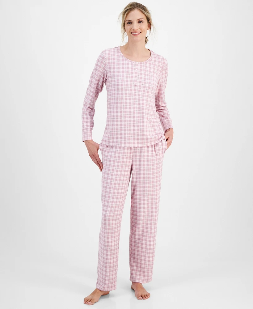 Charter Club Women's 2-Pc. Printed Long-Sleeve Pajamas Set, Created for Macy's