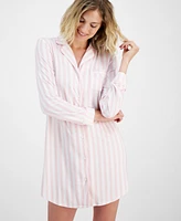 Charter Club Women's Notched-Collar Sleepshirt, Created for Macy's