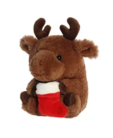 Aurora Mini Markus Moose Rolly Pet Festive Plush Toy Brown 5"