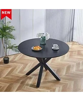 Simplie Fun Mid-Century Black Dining Table for 4-6 People