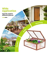 Sugift Outdoor Indoor Garden Portable Wooden Greenhouse