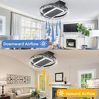 2 0" Modern Leafless Ceiling Fan With Remote Control Removable And Washable, Reversible Motor 0003