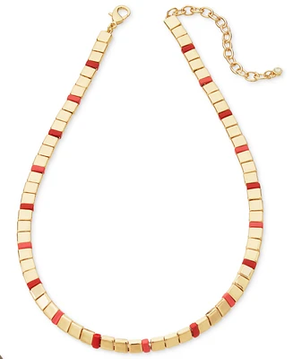 On 34th Gold-Tone & Color Beaded Collar Necklace, 16" + 3" extender, Created for Macy's