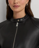 Lauren Ralph Women's Leather Moto Jacket