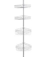 Kenney 4-Tier Spring Tension Shower Corner Pole Caddy with Razor Holder