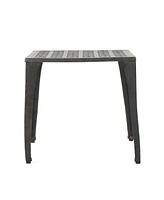 Elegant Cast Aluminum Patio Side Table with Grillwork Top