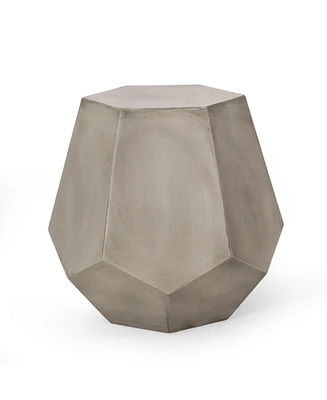 Simplie Fun Lightweight Concrete Geometric Side Table for Outdoor Spaces