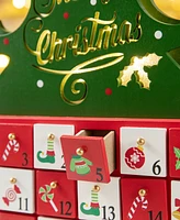 Glitzhome 15.25 H Lighted Wooden Christmas Tree Advent Calendar Decor