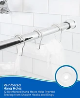 Kenney Medium Weight Peva Shower Curtain Liner and Beaded Roller Ring Set