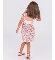 RuffleButts Baby Girls Ruffle Strap Mixed Print Dress