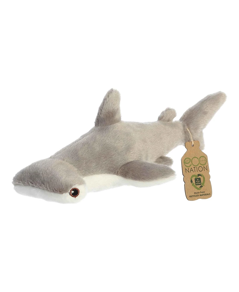 Aurora Medium Eco Softies 8" Hammerhead Shark Eco Nation Eco-Friendly Plush Toy Gray 10"