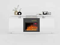 160cm High Gloss Tv Cabinet Tv Unit With Fireplace, Have Heat And Flame Color Changes