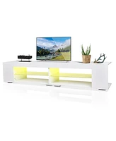 Simplie Fun Modern Led Tv Stand with Storage - High Gloss
