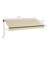 Retractable Awning Water & Uv Resistant, Adjustable Shade for Patios