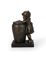 Simplie Fun Tranquil Garden Fountain with Cascading Waterfall, Led Lights, and Exquisite Detail