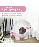 Streamdale Furniture Odorless, Private Cat Litter Box with Anti-Tracking Pedal and Included Scoop