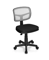 Slickblue Armless Computer Chair with Height Adjustment and Breathable Mesh for Home Office