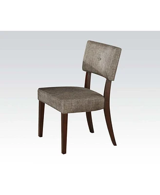 Simplie Fun Drake Side Chair (Set of 2) In Gray Fabric & Espresso