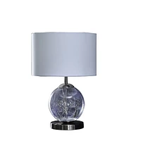 Streamdale Furniture 20.5" In Athena Glass Led Plasma Mid-Century Metal Table Lamp