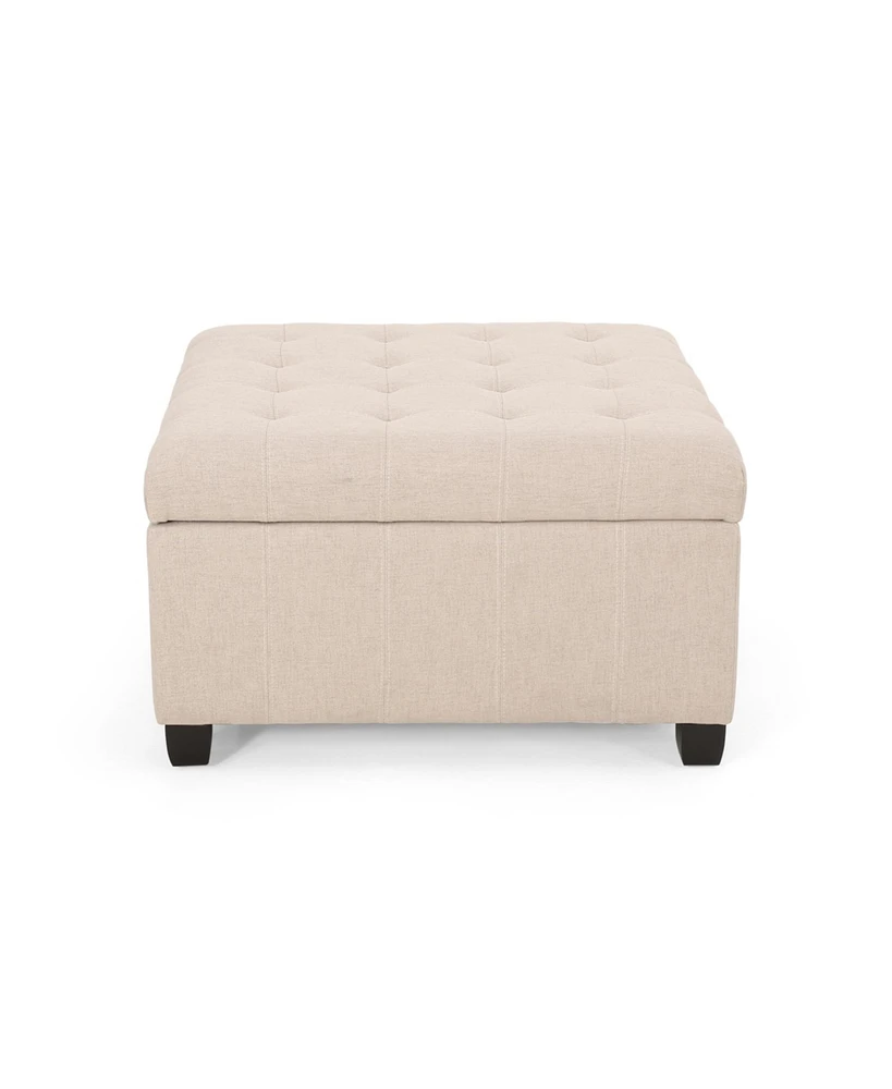 Simplie Fun Chic Waffle-Stitch Storage Ottoman Unclutter in Style